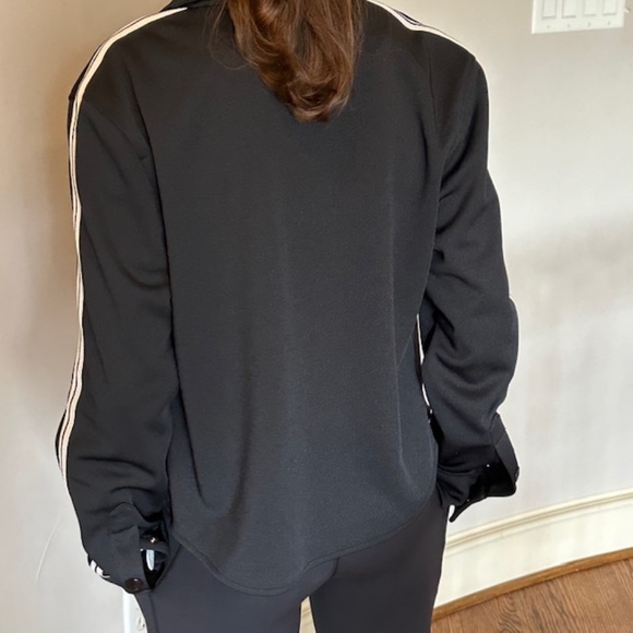 🔥HOST PICK🔥Palm Angels Classic Track Shirt Jacket Black with White Stripes🌸 - Picture 4 of 14